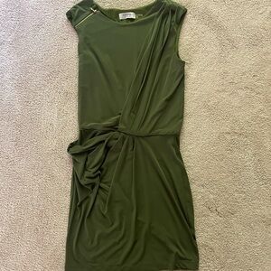 Olive Green cocktail dress.